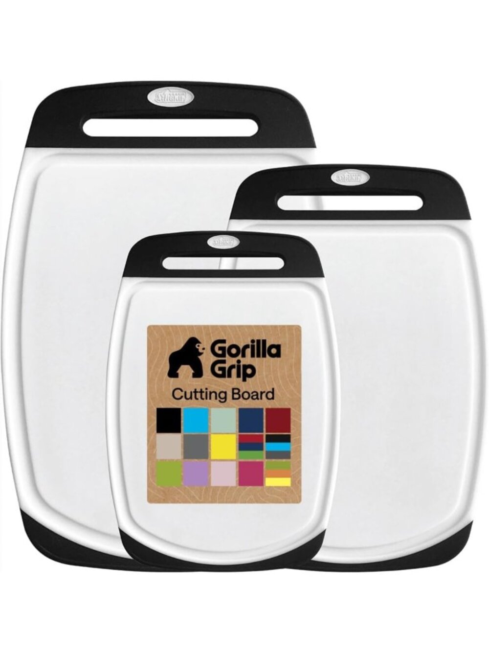 Set of 3 Nonporous Slip-Resistant Cutting Boards - Durable Kitchen Essentials